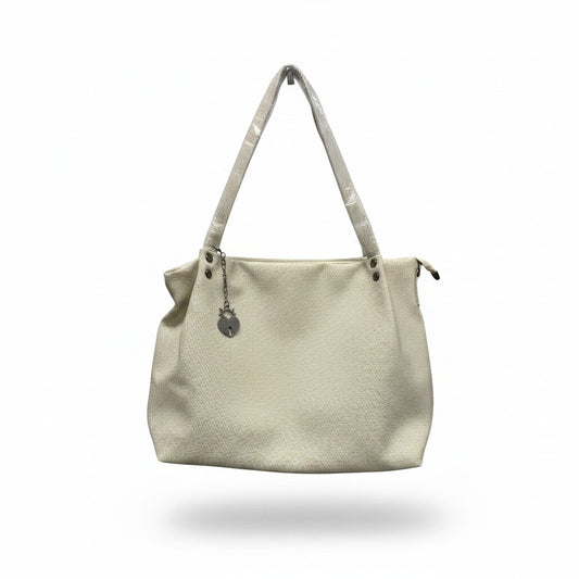 Luxury High-Gloss Marble Print Tote Bag with Metallic Chain Straps